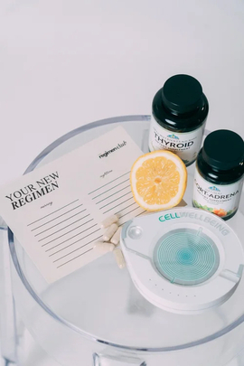 Client holding a tray of Regimen Club skincare favourites